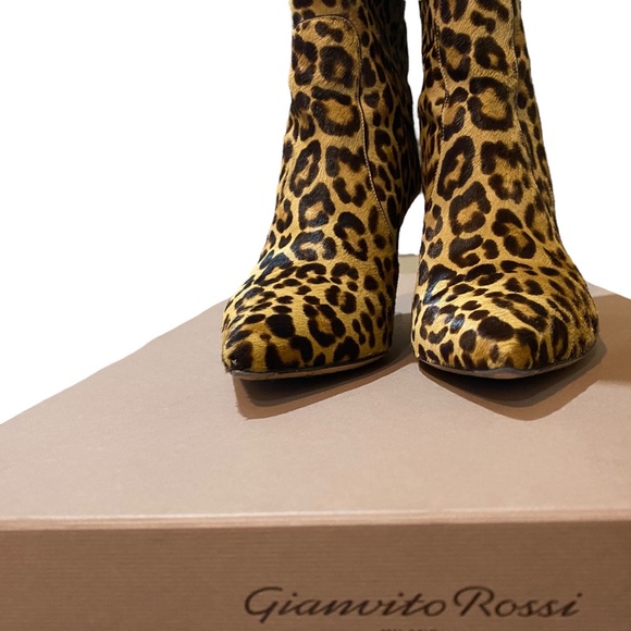 GIANVITO ROSSI Levy 85 leopard-print calf hair knee boots - Picture 6 of 11